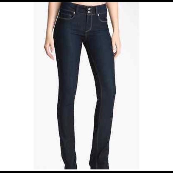 Paige Hidden Hills Straight Dark Wash Denim Jeans